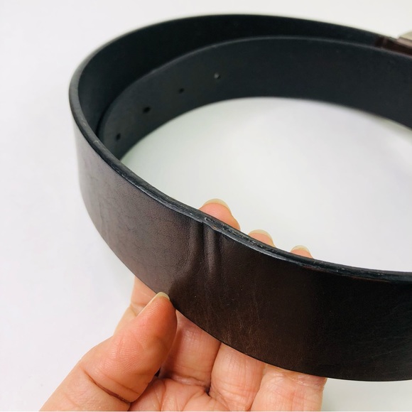 Silpada Designs Genuine Italian Brown Leather Belt M Silver Metal Buckle Cowboy - Picture 9 of 9